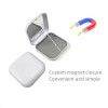 Container for caps, aligners, retainers, with a mirror, square, Black